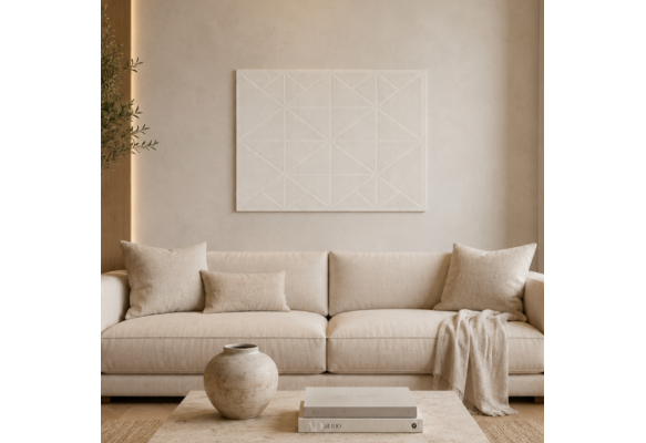 Elysia Modern Dokulu Tablo Krem 50×70 cm
